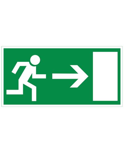 Nødutgang til høyre, Ibond aluminium refleks, 300x150 mm