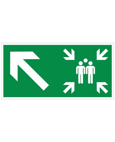 Samleplass pil opp til venstre, plast etterreflekterende 1 mm, 300x150 mm Samleplass pil opp til venstre, plast etterreflekterende 1 mm, 300x150 mm