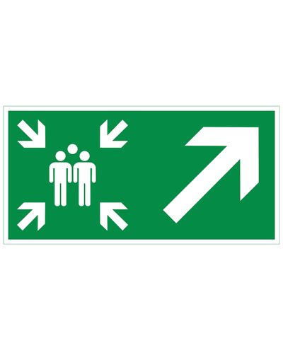 Samleplass pil opp til høyre, magnetisk refleks, 300x150 mm