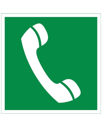 Nødtelefon, reflekterende klistremerke, 200x200 mm