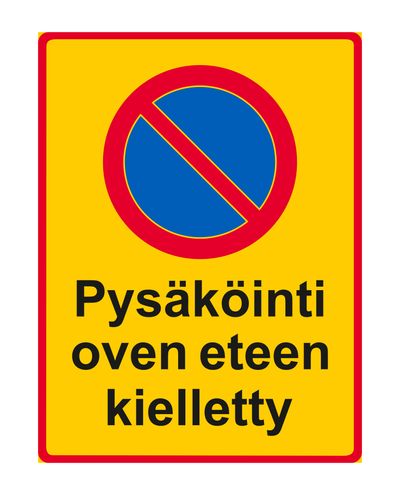 Parkering forbudt foran døren, klistremerke, 200x300 mm