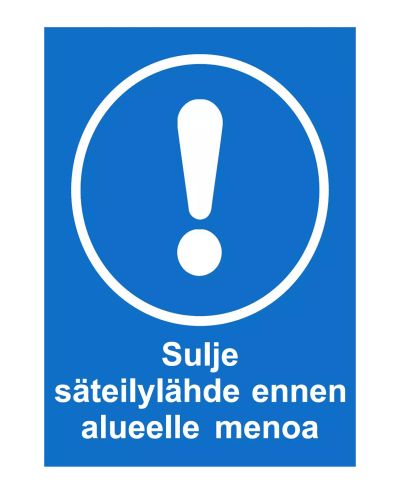 Lukk strålingskilden, klistremerke, 200x300 mm