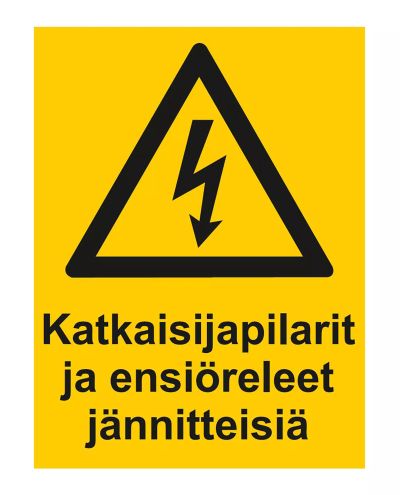Sikringssøyler og primære reléer i fase, klistremerke, 200x300 mm