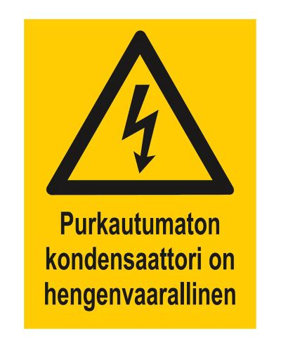Ikke-utladbar kondensator, klistremerke, 200x300 mm