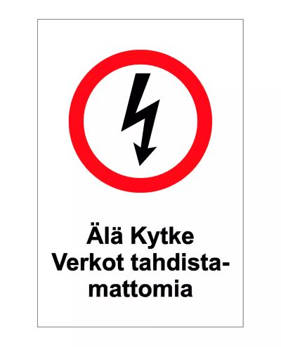 Ikke koble til uten synkronisering, Klistremerke, 300x400 mm