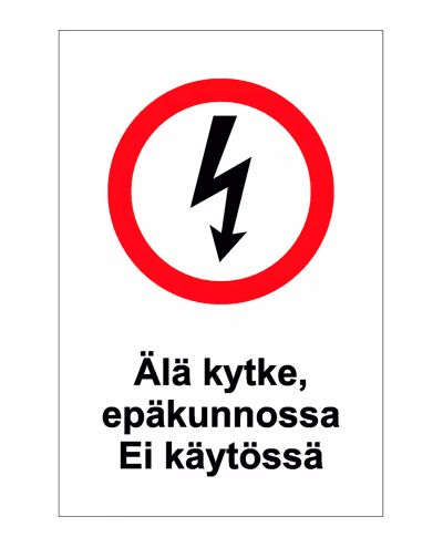 Ikke koble til i dårlig stand, klistremerke, 200x300 mm Ikke koble til i dårlig stand, klistremerke, 200x300 mm