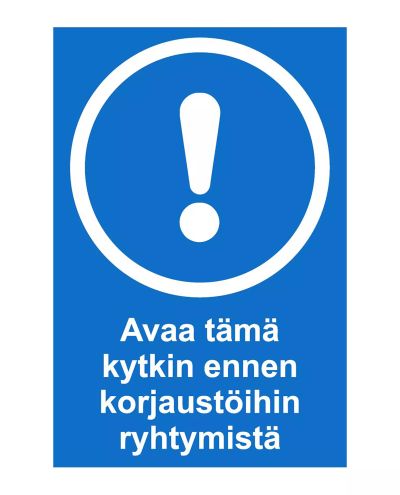 Åpne denne bryteren, klistremerke, 200x300 mm