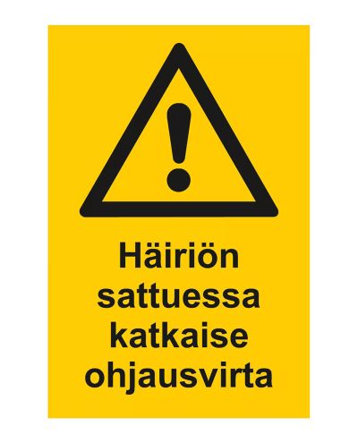 Ved feil, koble fra styrestrømmen, Ibond aluminium, 200x300 mm