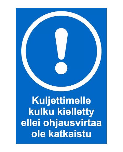 Ingen adgang til transportbånd, klistremerke, 200x300 mm