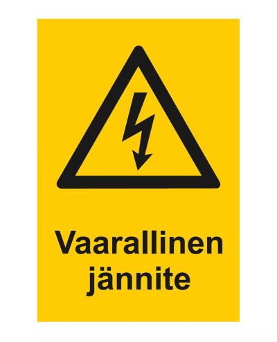 Farlig spenning, klistremerke, 200x300 mm