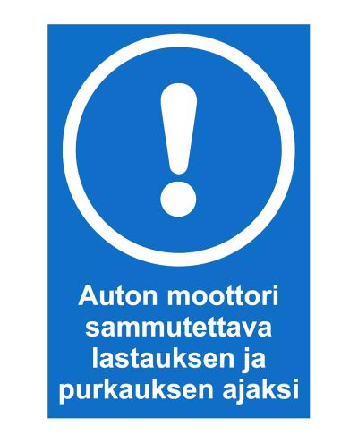 Bilmotoren må være slått av, Klistremerke, 200x300 mm