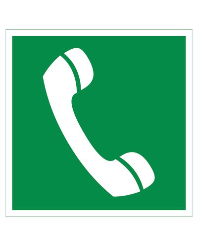 Nødtelefon, reflekterende klistremerke, 200x200 mm