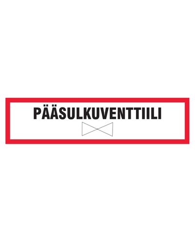 Hovedavstengningsventil, klistremerke, 400x100 mm Hovedavstengningsventil, klistremerke, 400x100 mm
