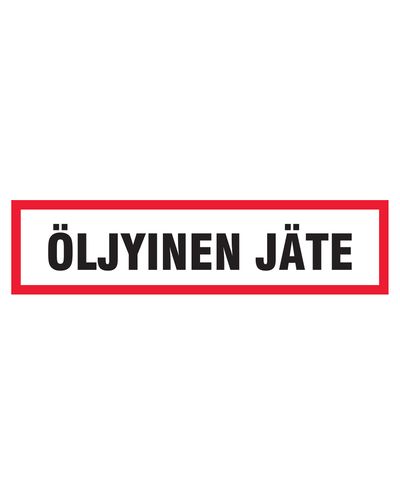 Oljeavfall, klistremerke, 400x100 mm