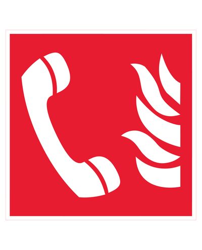 Nødtelefon, reflekterende klistremerke, 200x200 mm