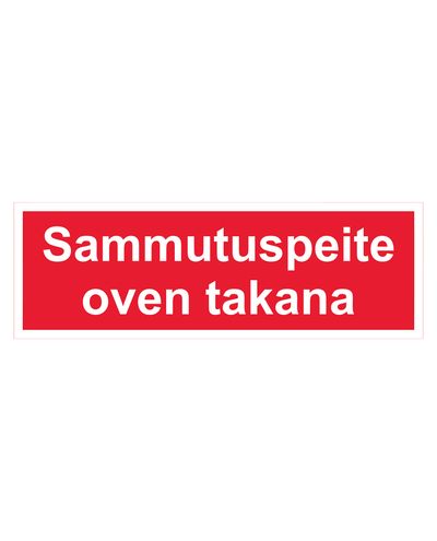 Brannteppe bak døren, klistremerke, 400x100 mm