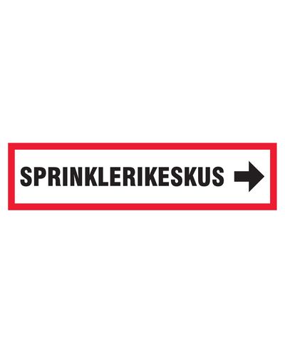 Sprinklersenterpil venstre, klistremerke, 400x100 mm