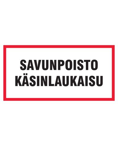 Manuell utløser for røykavsug, klistremerke, 400x200 mm