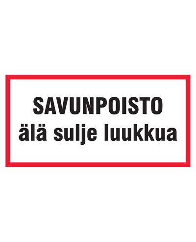 Røykavtrekk, ikke lukk luken, klistremerke, 400x200 mm