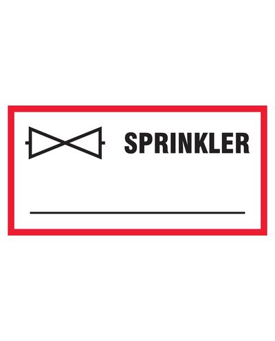 Sprinkleravstengningsventil, klistremerke, 400x200 mm