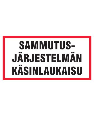 Manuell utløsing av slokkesystem, klistremerke, 400x200 mm