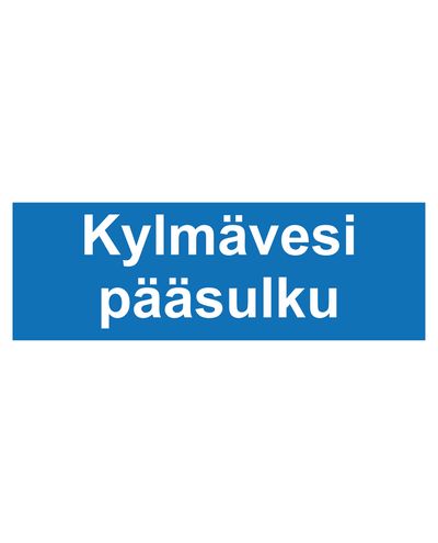 Avstengningsventil for kaldtvannskran, klistremerke, 400x100 mm