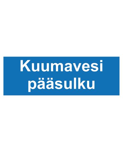 Avstengningsventil for varmtvannsanlegg, klistremerke, 400x100 mm
