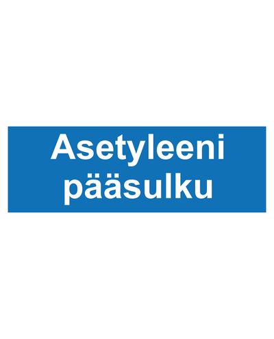 Acetylen hovedavstengningsventil, klistremerke, 400x100 mm