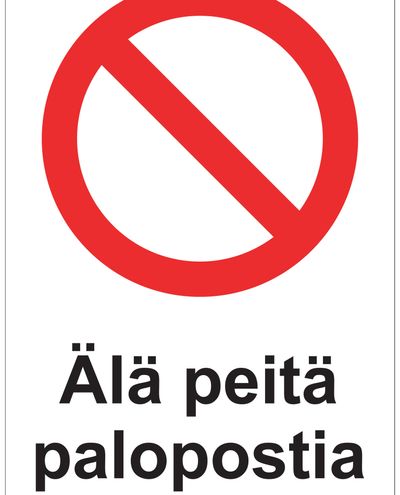 Ikke dekk til brannhydranten, klistremerke, 200x300 mm Ikke dekk til brannhydranten, klistremerke, 200x300 mm