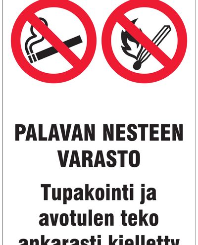 Oppbevaring av brannfarlige væsker, klistremerke, 200x300 mm