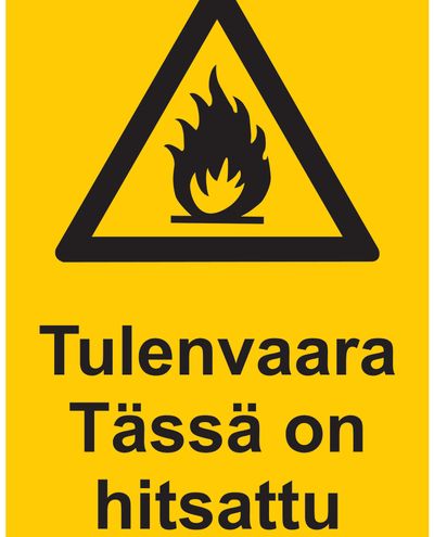 Brannfare her er sveiset, Klistremerke, 200x300 mm