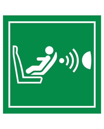 Bilsetesymbol, reflekterende klistremerke, 200x200 mm