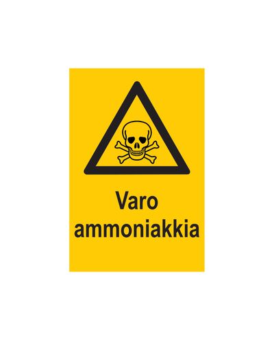 Pass på ammoniakk, klistremerke, 200x300 mm