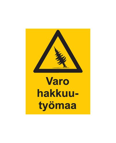 Vær forsiktig med hogstområdet, klistremerke, 200x300 mm