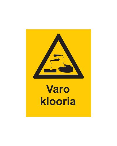 Pass på klor, klistremerke, 200x300 mm Pass på klor, klistremerke, 200x300 mm