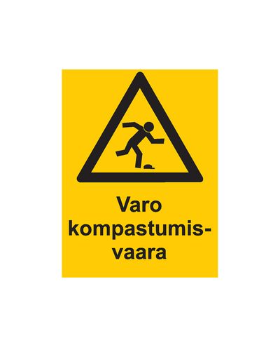 Vær oppmerksom på snublefare, klistremerke, 200x300 mm Vær oppmerksom på snublefare, klistremerke, 200x300 mm
