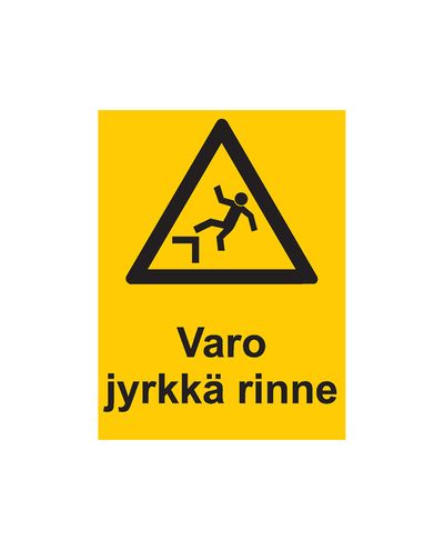 Pass på bratt skråning, klistremerke, 200x300 mm
