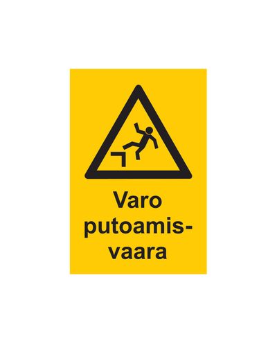 Vær oppmerksom på fallfare, klistremerke, 200x300 mm