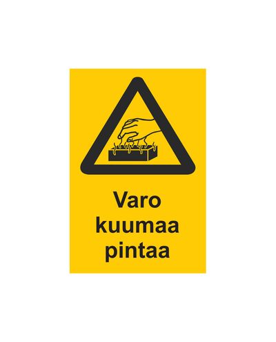 Forsiktig: Varmt, klistremerke, 200x300 mm