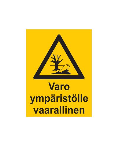 Vær oppmerksom på miljøfarer, klistremerke, 200x300 mm