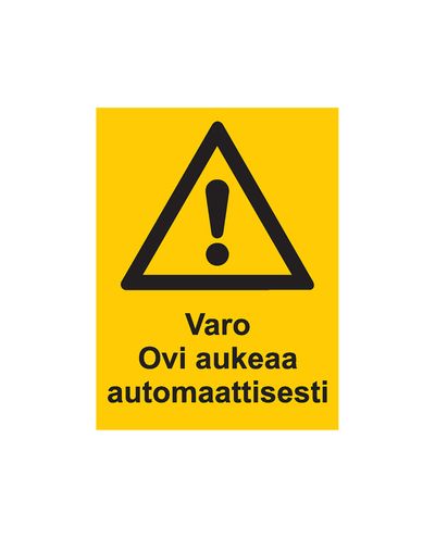 Pass på, døren åpner seg automatisk, Klistremerke, 200x300 mm