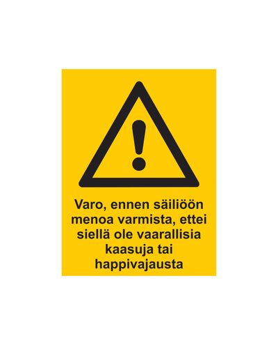 Vær forsiktig før du går inn i tanken, sørg for at, Klistremerke, 200x300 mm