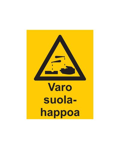 Pass på saltsyre, klistremerke, 200x300 mm