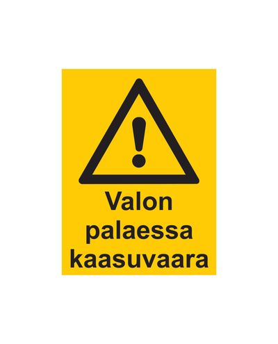 Gassfare når lyset er på, klistremerke, 200x300 mm Gassfare når lyset er på, klistremerke, 200x300 mm