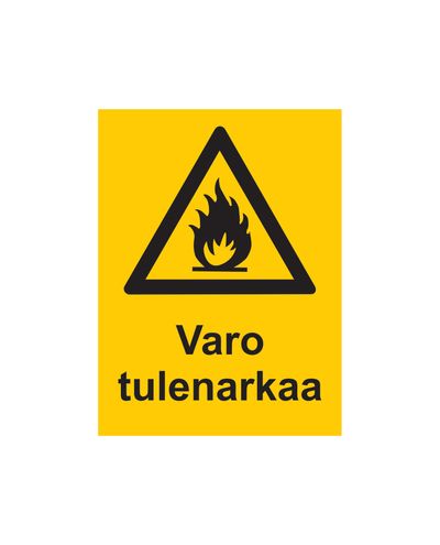 Pass på brannfarlig, klistremerke, 200x300 mm