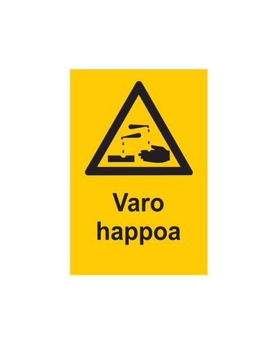 Pass på syre, klistremerke, 200x300 mm
