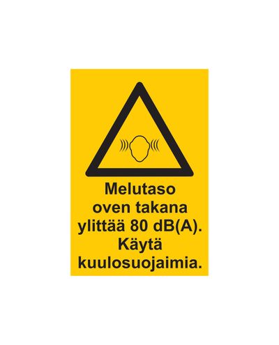 Støynivå bak døren, klistremerke, 200x300 mm