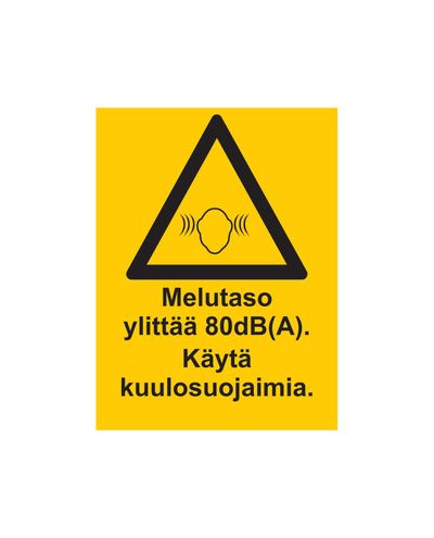 Støynivå overstiger 30 dB, klistremerke, 200x300 mm
