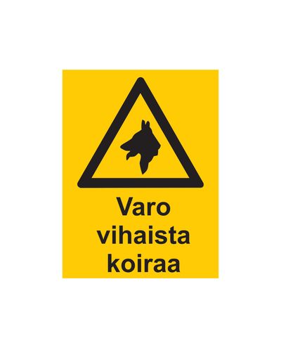 Vokt dere for den sinte hunden, klistremerke, 200x300 mm