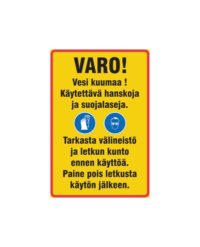 Varmtvannshansker, klistremerke, 200x300 mm